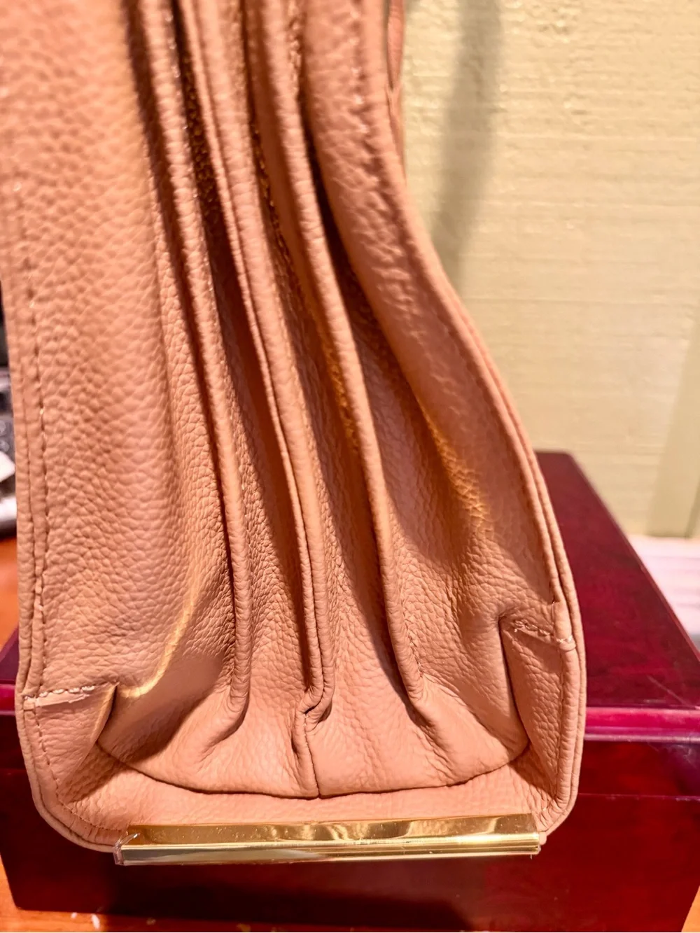Joy & IMAN Warm Camel Structured Tote Handbag NWT Organizer Bag w/ Flashlight